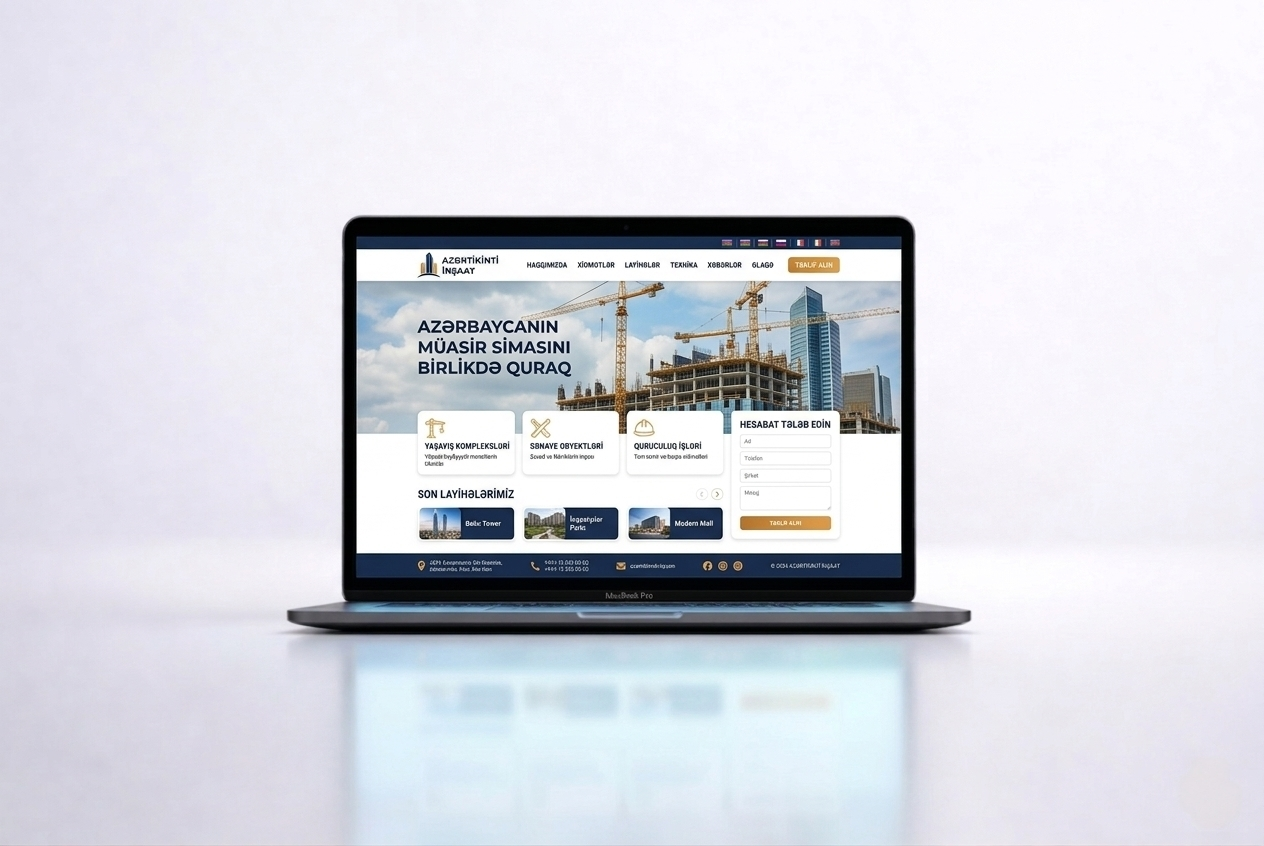 Tikinti və Təmir Veb Saytı - SaytPlus hazır paket